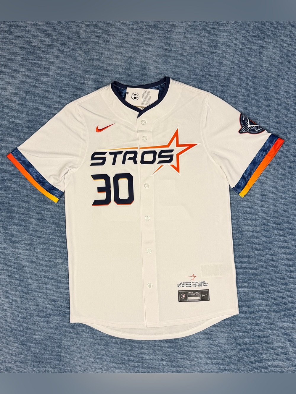 Nike Houston Astros Kyle Tucker #30 Men's Size Small MLB White Jersey NEW